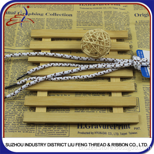 Custom Polyester Braided Round Shoelace With Metal Tips